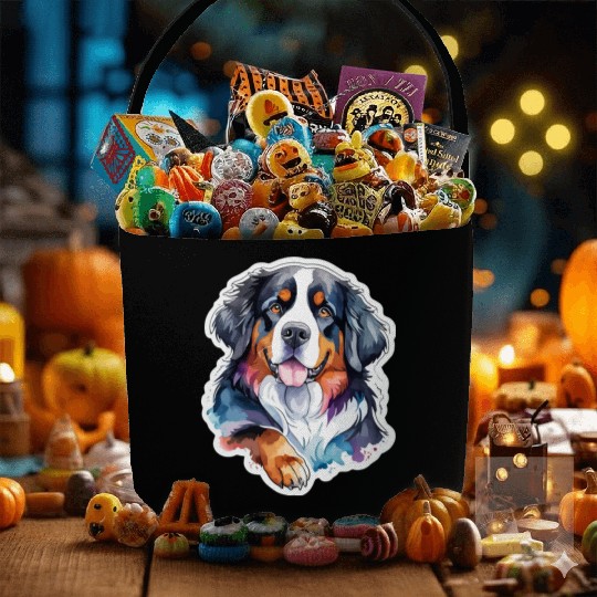 Bernese Mountain Dog Watercolor Fabric Baskets