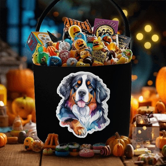 Bernese Mountain Dog Watercolor Fabric Baskets