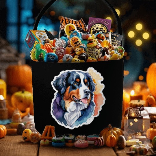 Bernese Mountain Dog Watercolor Fabric Baskets