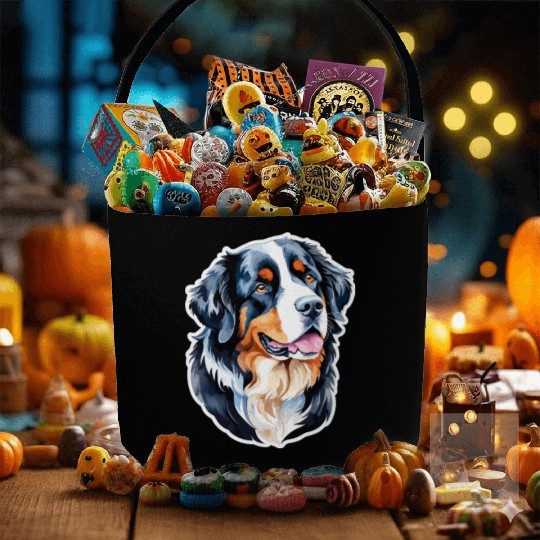 Bernese Mountain Dog Watercolor Fabric Baskets