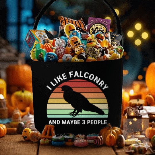 Retro I Like Falconry And Maybe Three People Fabric Baskets