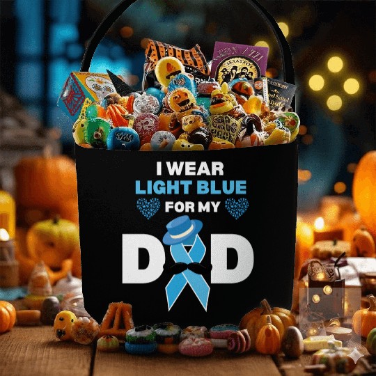 I Wear Light Blue for my Dad Prostate Cancer Aware Fabric Baskets