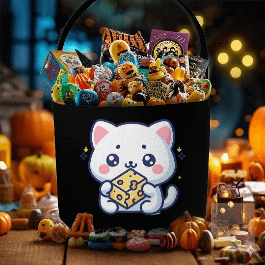 Cheese Cube Cat Fabric Baskets