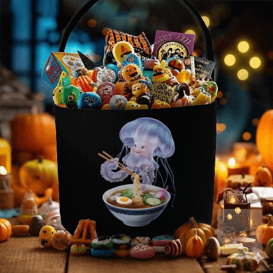 Jellyfish Eating Ramen Realistic Fabric Baskets