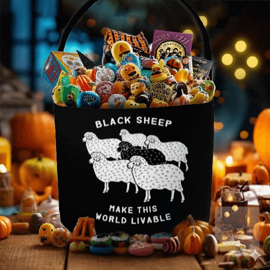 Black sheep make this world livable Fabric Baskets