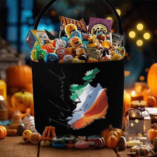 Ireland | Real Flag | Flag Map EN Fabric Baskets