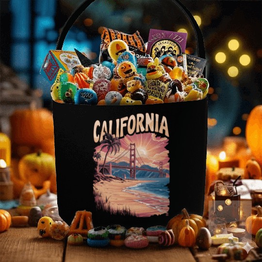 CALIFORNIA GOLDEN GATE BRIDGE BAY AREA Fabric Baskets