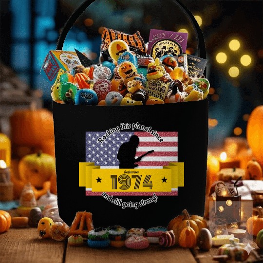 50th birthday Rocking this planet since 09/1974 Fabric Baskets