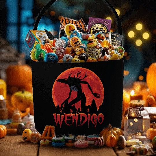 Cryptid Monsters Folk Wendigo Cryptid Creepy Fabric Baskets