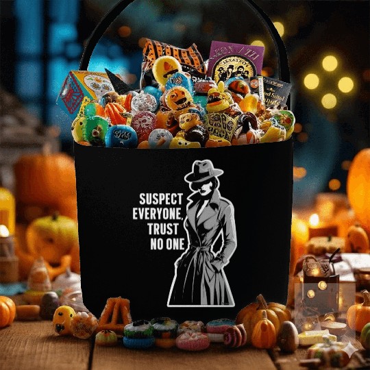 Suspect Everyone Trust No One Murder Mystery Fabric Baskets