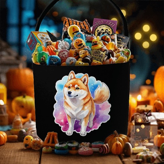 Shiba Inu Watercolor Fabric Baskets