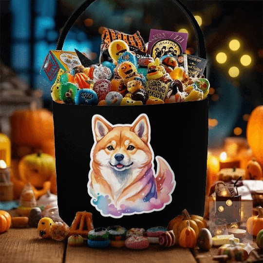 Shiba Inu Watercolor Fabric Baskets