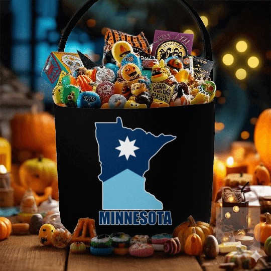 The new Flag of Minnesota State and map Fabric Baskets