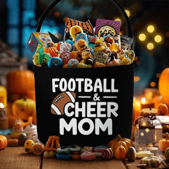 Football Cheer Mom Proud and Loud Fabric Baskets