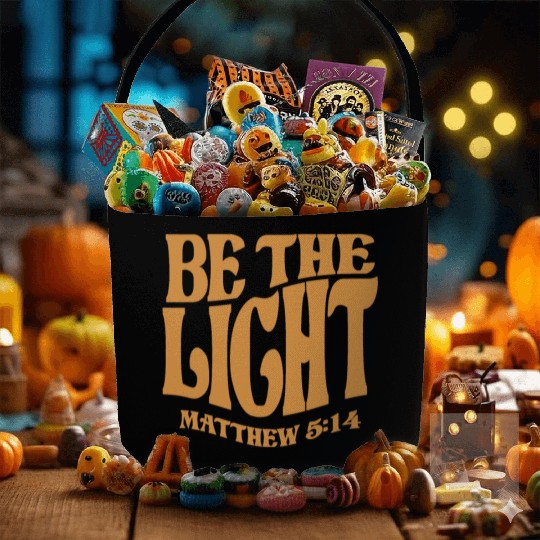 Be The Light Matthew 5:14 - Christian Quote Fabric Baskets