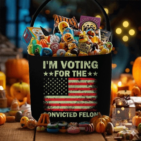 I m Voting For The Convicted Felon Us Flag Fabric Baskets