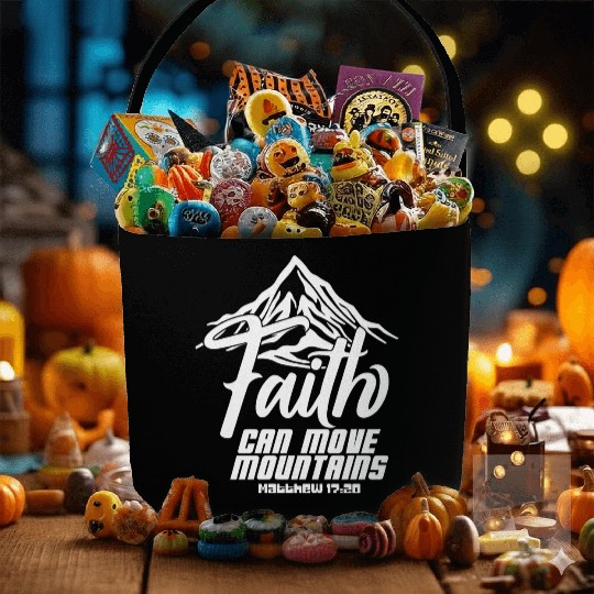 Faith Can Move Mountains Love Jesus Christian Fabric Baskets