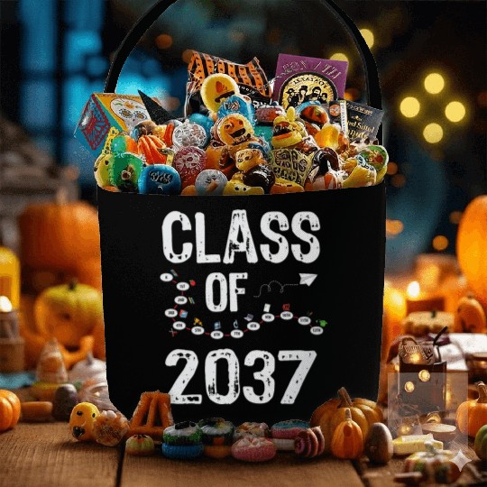 Funny Class of 2037 Grow With Me Back To School Fabric Baskets