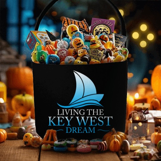 Florida Keys LIVING THE KEY-WEST DREAM Sailor Fabric Baskets