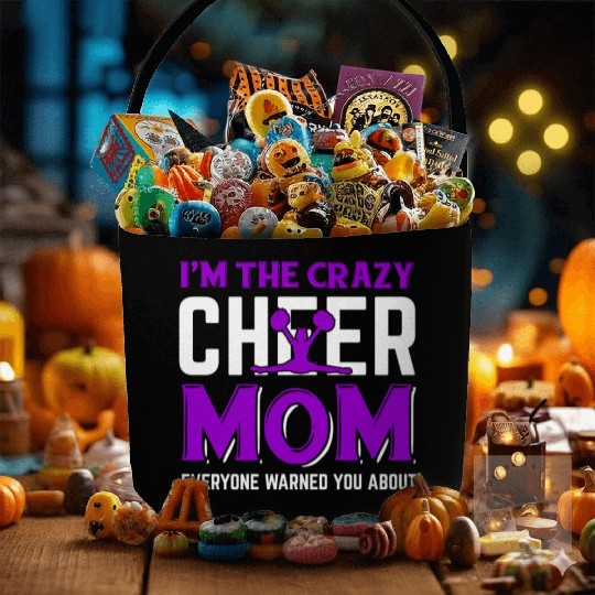 Crazy Cheer Mom Cheerleading Mommy Mother's Day Fabric Baskets