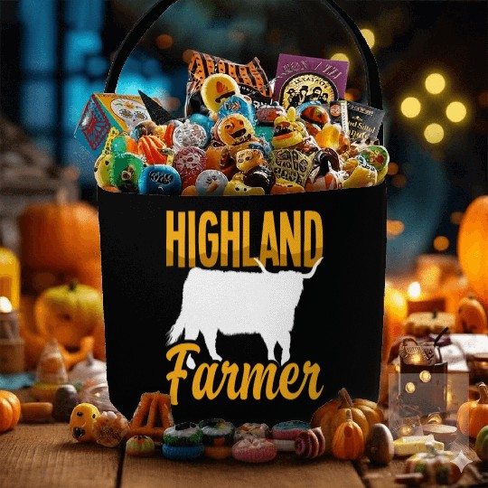 Highland Farmer Scottish Highland Cow Fabric Baskets