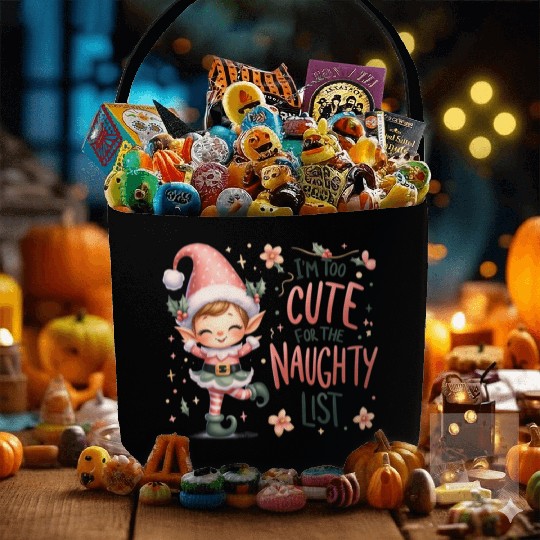 Cute Elf: Too Cute for the Naughty List Fabric Baskets