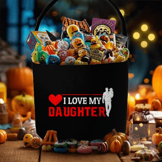 I Love My Daughter to Dad Funny Father's Day Daddy Fabric Baskets