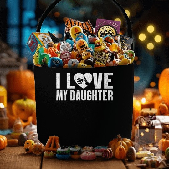 I Love My Daughter to Dad Funny Father's Day Daddy Fabric Baskets