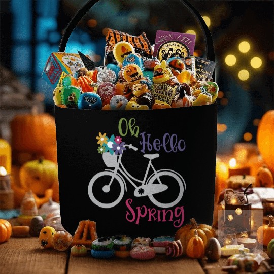 Oh Hello Spring Cycle Flower Season Fabric Baskets