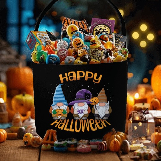 Happy Halloween Gnomes Fabric Baskets