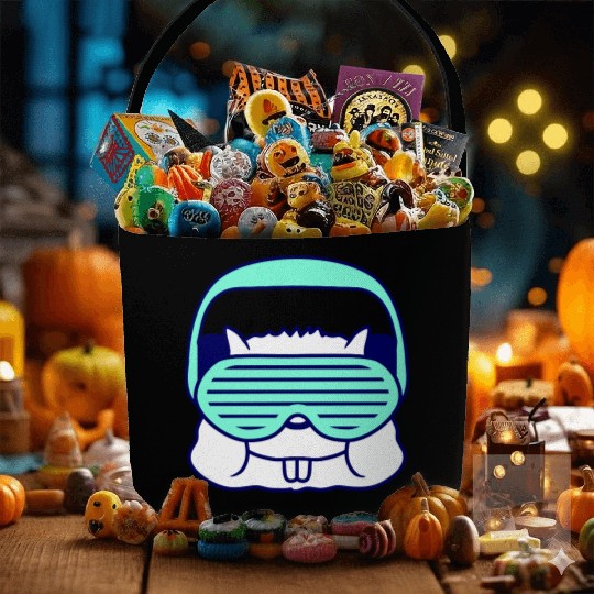 Cute DJ Hamster Party Animal Guinea Pig Pet Face Fabric Baskets