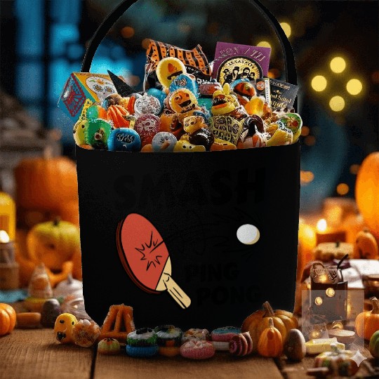 Ping Pong Paddle and Ball Smash Fabric Baskets