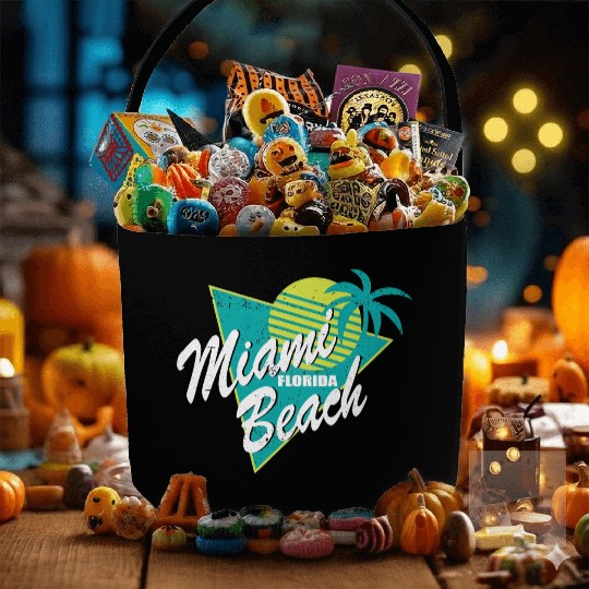 Miami Florida Beach Fabric Baskets