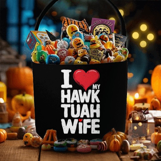 I Love My Hawk Tuah Wife Funny Hawk Tua Wife Fabric Baskets