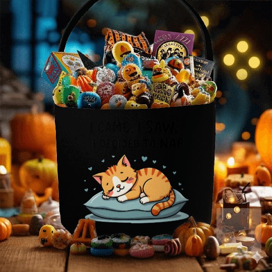 Cute Cat Nap Lover Funny Sleepy Naptime Humor Fabric Baskets
