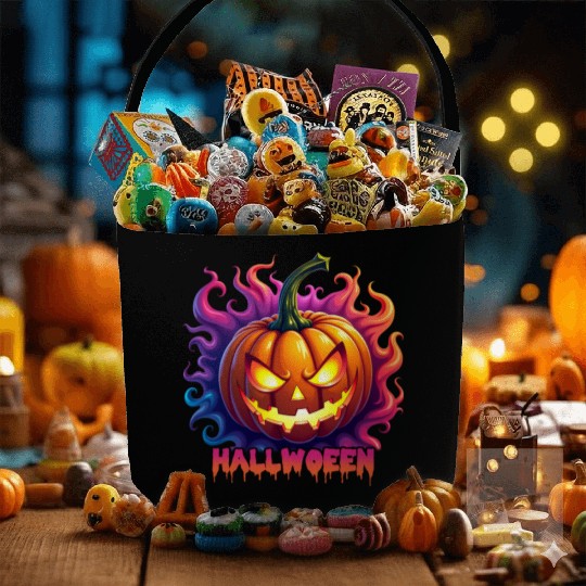 Halloween Jack O Lantern V 05 Fabric Baskets