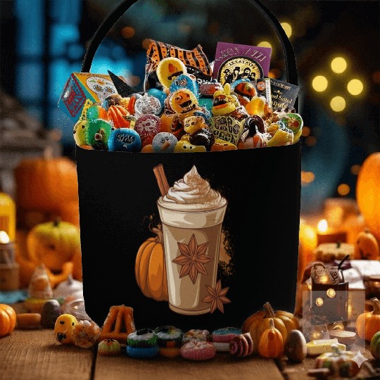 Pumpkin spice latte Fabric Baskets