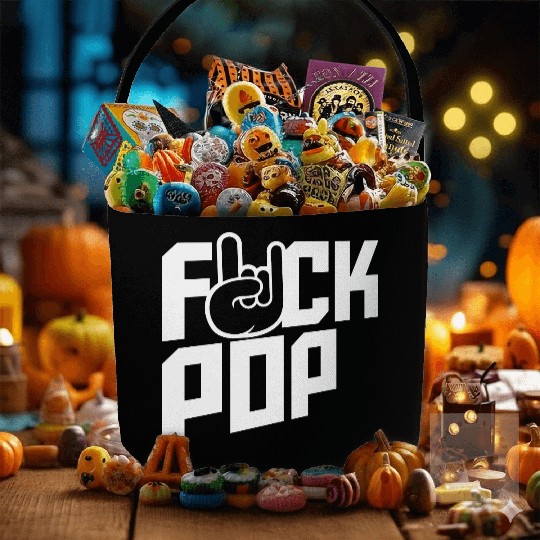 Fuck pop charts music heavy metal fun hand gesture Fabric Baskets