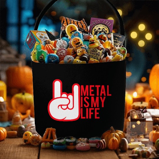 Heavy Metal Is My Life Hard Rock Music Text Quote Fabric Baskets