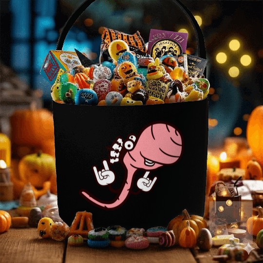 Cute Cool Worm Crown King Party Animal Fun Monster Fabric Baskets