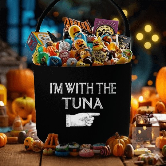 I'm With The Tuna Matching Halloween Costume Party Fabric Baskets