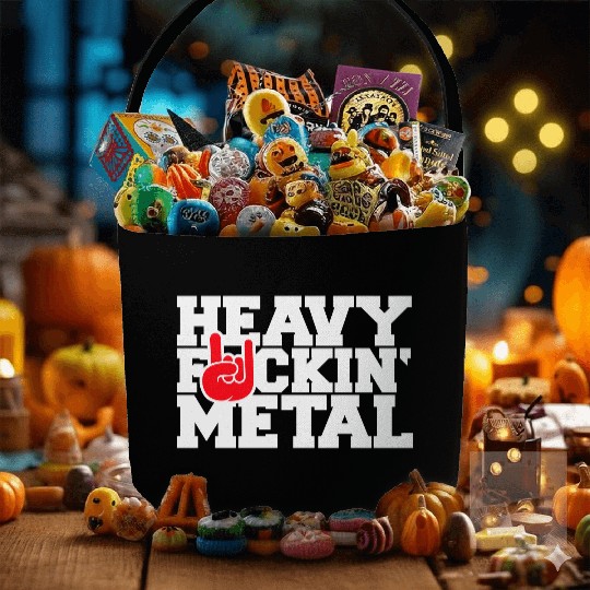 Heavy F#ckin' Metal Hard Rock Fun Music Text Quote Fabric Baskets