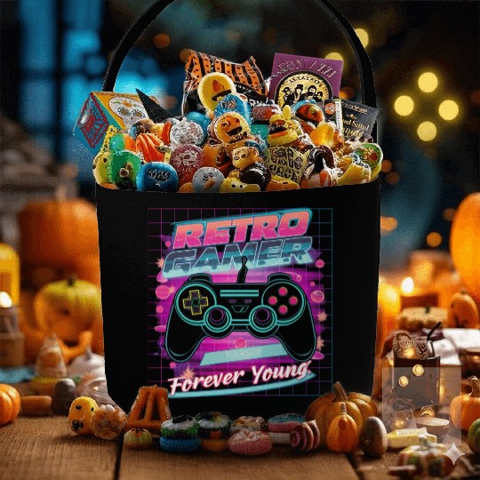 Retro Gamer Forever Young 01 Fabric Baskets