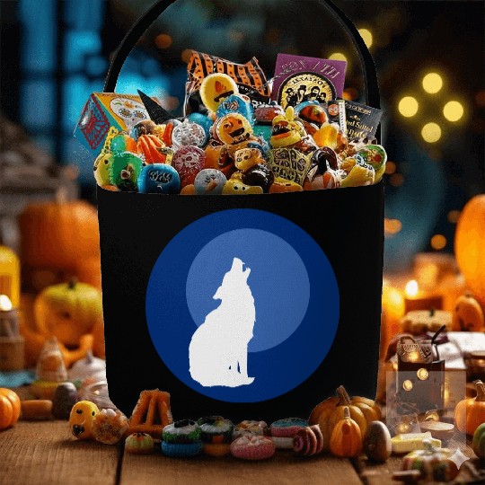 Wolf Moon Nature Vector Fabric Baskets