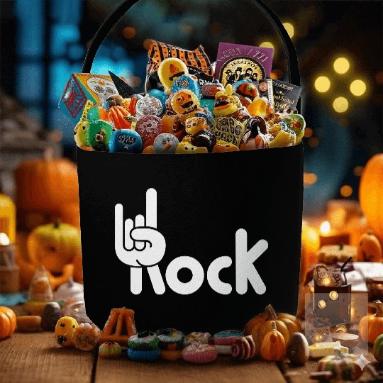 Heavy Metal Fun Hard Rock Music Horns Hand Gesture Fabric Baskets