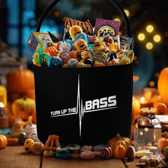 Turn Up The Bass Loud Pulse Heartbeat Frequency DJ Fabric Baskets