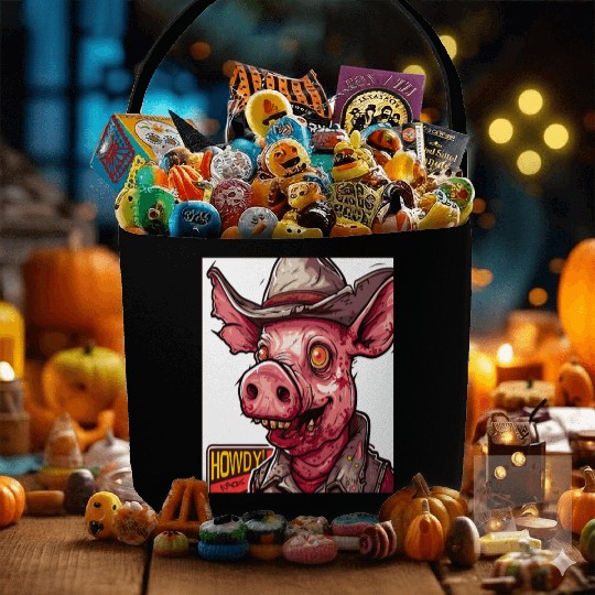 hillbilly redneck zombie cowboy pig Fabric Baskets