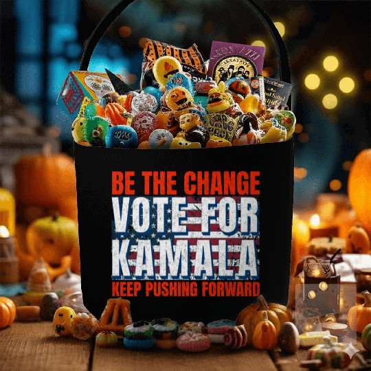 Be the Change - Vote for KamalaHarris. US Election Fabric Baskets