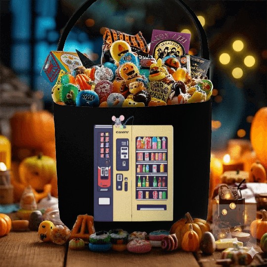 Japanese vending machine with little friend. Fabric Baskets