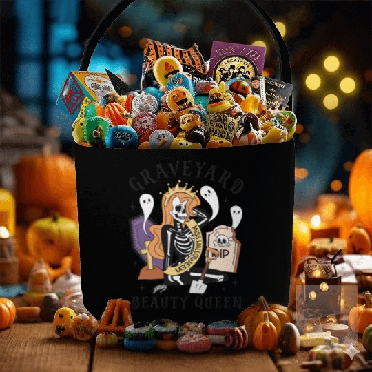 Graveyard Beauty Queen: Spooky & Funny Halloween Fabric Baskets